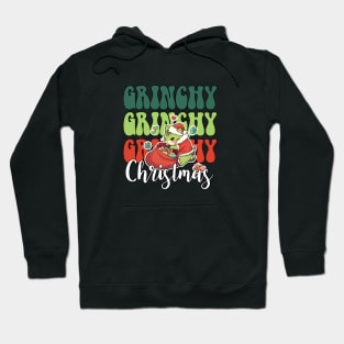 Merry grumpy Christmas, retro funny meowy catmas Hoodie